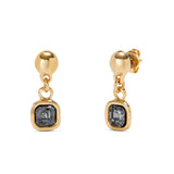 UNOde50 Ser Expresiva Gold-Plated Black Crystal Drop Earrings