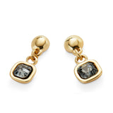 UNOde50 Ser Expresiva Gold-Plated Black Crystal Drop Earrings