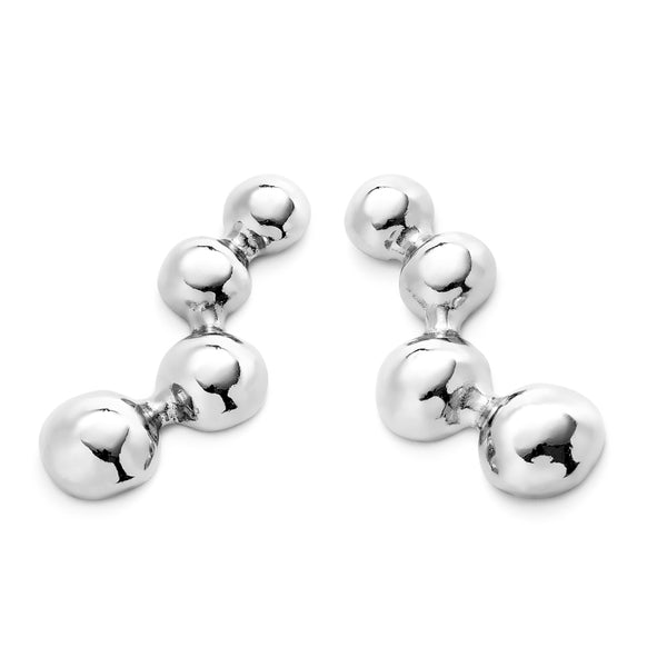 UNOde50 Ser Intrepida Silver-Plated Four Bubble Bead Earrings