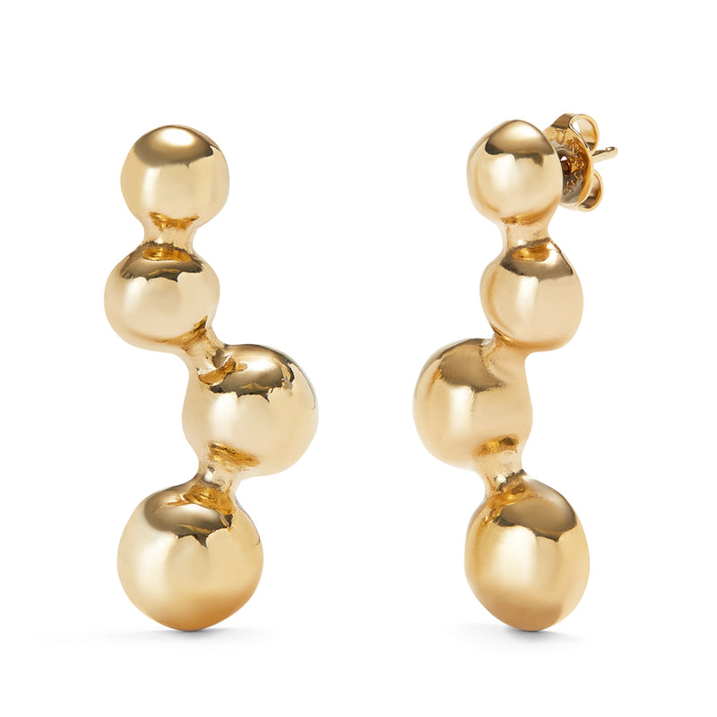 UNOde50 Ser Intrepida Gold-Plated Four Bubble Bead Earrings