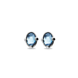 UNOde50 Ser Deslumbrante Oval Blue Crystal Stud Earrings