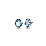 UNOde50 Ser Deslumbrante Oval Blue Crystal Stud Earrings