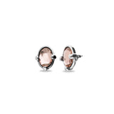 UNOde50 Ser Deslumbrante Oval Pink Crystal Stud Earrings