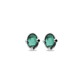 UNOde50 Ser Deslumbrante Oval Green Crystal Stud Earrings