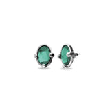 UNOde50 Ser Deslumbrante Oval Green Crystal Stud Earrings