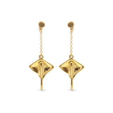 UNOde50 Ser Majestuosa Gold-Plated Manta Ray-Shaped Drop Earrings