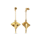 UNOde50 Ser Majestuosa Gold-Plated Manta Ray-Shaped Drop Earrings