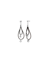 UNOde50 Sterling Silver Ball & Leather Drop Earrings