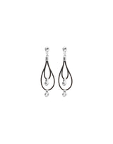 UNOde50 Sterling Silver Ball & Leather Drop Earrings