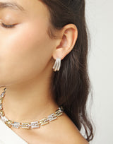 UNOde50 Sterling Silver Elongated Organic Shape Earrings