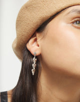 UNOde50 Sterling Silver Chained Hearts Dop Earrings