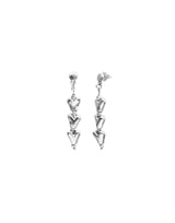 UNOde50 Sterling Silver Chained Hearts Dop Earrings