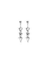 UNOde50 Sterling Silver Chained Hearts Dop Earrings