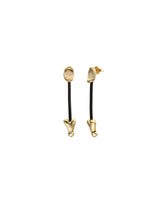 UNOde50 Gold-Plated Heart & Brown Leather Drop Earrings