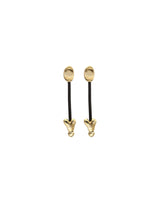 UNOde50 Gold-Plated Heart & Brown Leather Drop Earrings