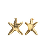 UNOde50 Large Starfish Gold-Plated Stud Earrings