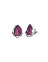 UNOde50 Presagio Silver-Tone Pink Crystal Stud Earrings