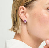 UNOde50 Presagio Silver-Tone Pink Crystal Stud Earrings