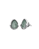 UNOde50 Presagio Silver-Tone Green Crystal Stud Earrings