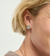 UNOde50 Presagio Silver-Tone Green Crystal Stud Earrings