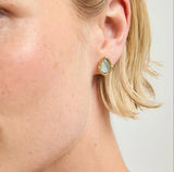 UNOde50 Presagio Gold-Tone Green Crystal Stud Earrings