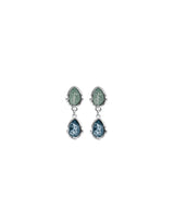 UNOde50 Presagio Silver-Tone Two Blue Crystal Drop Earrings
