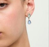 UNOde50 Presagio Silver-Tone Two Blue Crystal Drop Earrings