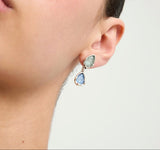 UNOde50 Presagio Silver-Tone Two Blue Crystal Drop Earrings