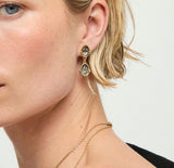 UNOde50 Presagio Gold-Tone Two Gray Crystal Drop Earrings
