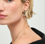 UNOde50 Presagio Gold-Tone Two Gray Crystal Drop Earrings