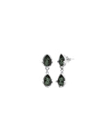 UNOde50 Presagio Silver-Tone Two Green Crystal Drop Earrings