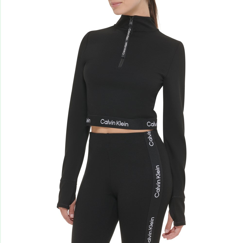 Calvin Klein Performance Womens Mock Neck Ponte Long Sleeve