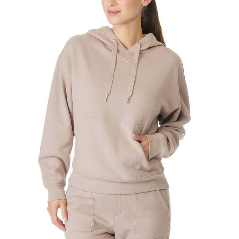 Calvin Klein Performance Womens Embroidered Logo Oversized Pullover Hoodie