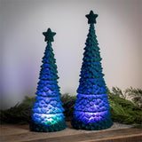Evergreen Joyful Traditions Flocked Tree with Star LED Table Decor - Set of 2