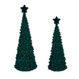 Evergreen Joyful Traditions Flocked Tree with Star LED Table Decor - Set of 2