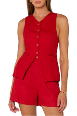 Velvet Heart Womens Pisces Linen Long Vest