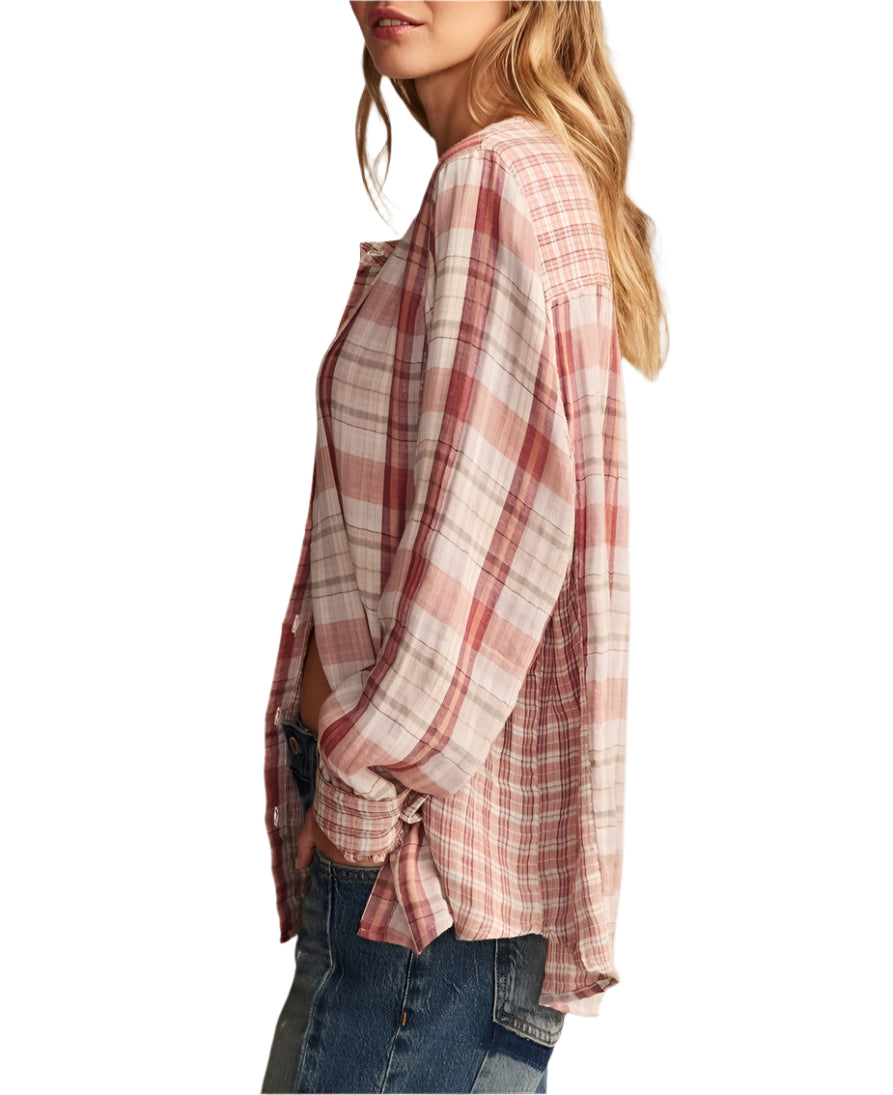 Lucky Brand Womens Plaid Button Down Shirt