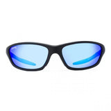Calcutta Palm Matte Black Frames - Blue Mirror Lens - Polarized Sunglasses