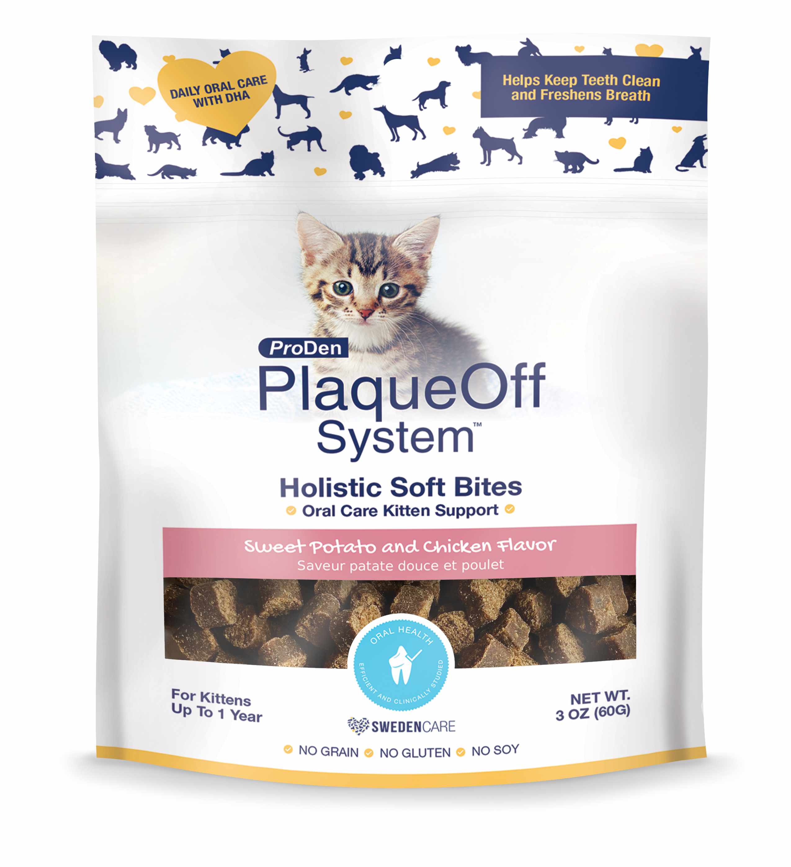 ProDen PlaqueOff Holistic Soft Bites For Cats - Oral Care Kitten Formula