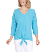 Ruby Rd. Womens Ottoman Front Tie Top