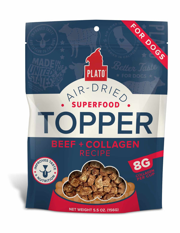 Plato Pet Treats Food Topper Beef & Collagen Recipe - 5.5 oz.