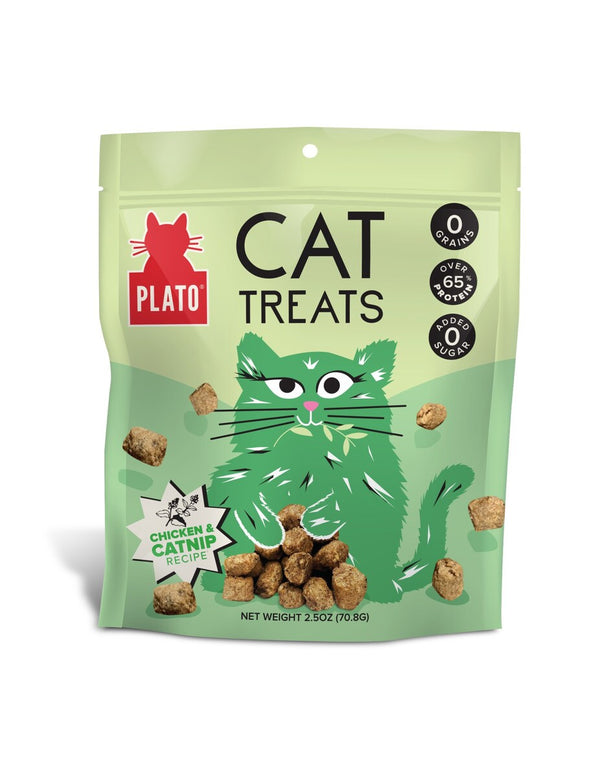 Plato Pet Treats Air-Dried Chicken with Catnip Cat Treats - 2.5 oz.