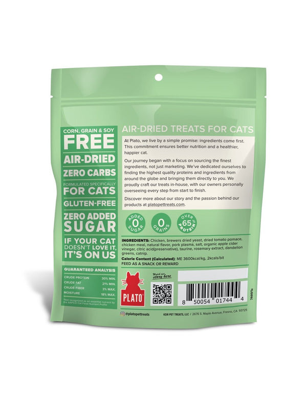Plato Pet Treats Air-Dried Chicken with Catnip Cat Treats - 2.5 oz.