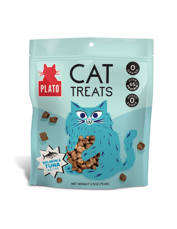 Plato Pet Treats Air-Dried Tuna & Salmon Cat Treats - 2.5 oz.