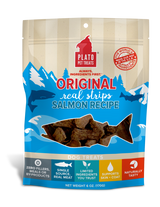 Plato Pet Treats Original Real Strips Salmon Dog Treats - 6 oz.