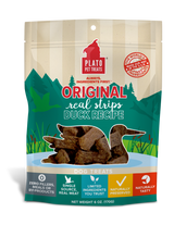 Plato Pet Treats Original Real Strips Duck Dog Treats - 6 oz.