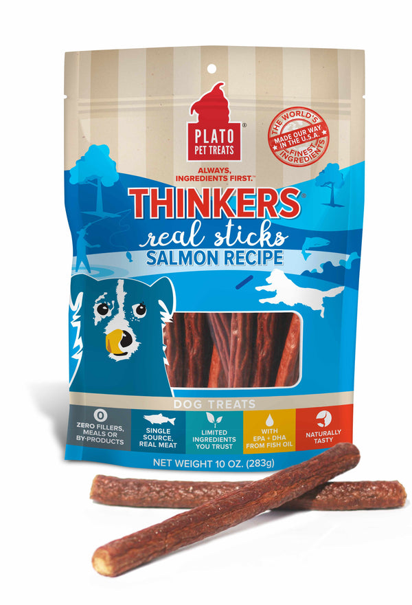 Plato Pet Treats Thinkers Salmon Dog Treats - 10 oz.