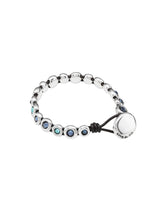UNOde50 Magic Touch Silver-Plated Blue Crystal Leather Bracelet - Medium