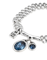UNOde50 Eclipse Silver-Plated Blue Crystal Bracelet - Medium