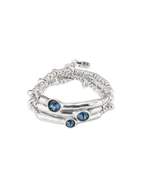 UNOde50 Delirium Silver-Plated Blue Crystal Triple Bracelet - Medium